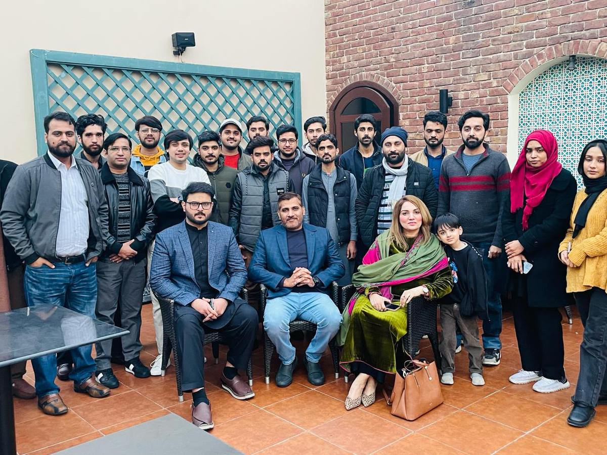 The Eye4Tech engineering team together outside the Lahore office