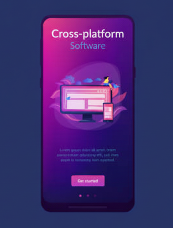 Android phone mockup showing business mobile app interface, sleek design, orange accents