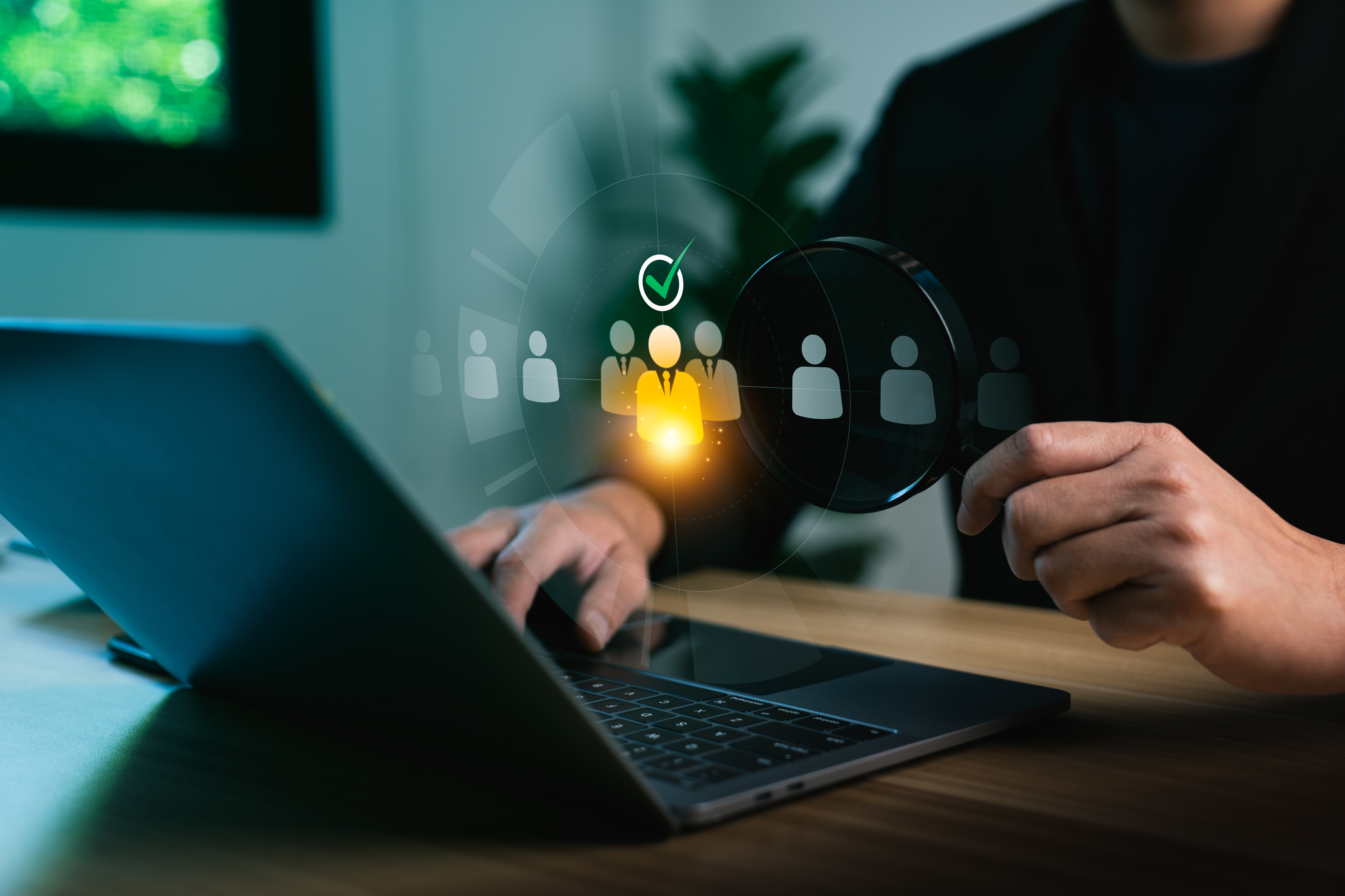 professional developer working on laptop, video call interface, modern workspace, coding environment, tech professional