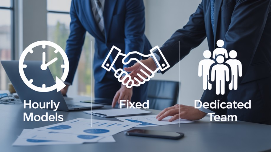 AI development team, data scientists working, machine learning engineers, modern office with AI technology